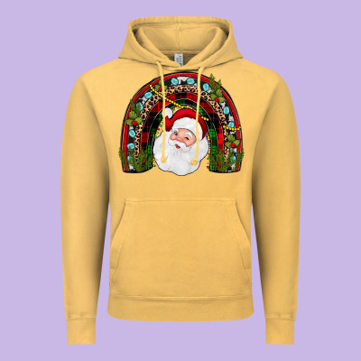 Santa Rainbow Vintage Hoodie Designed By Jahusdesignshop