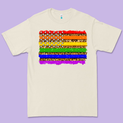 Lgbtq And Usa Flag Premium Tee Designed By Zillion Design Studio