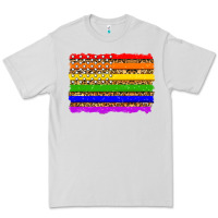 Dove Grey lgbtq and usa flag Premium Tee - Zillion Design Studio