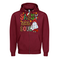 Burgundy Sassy litte soul Zipper Hoodie - NancyCooperArtShop