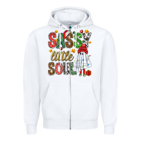 White Sassy litte soul Zipper Hoodie - NancyCooperArtShop