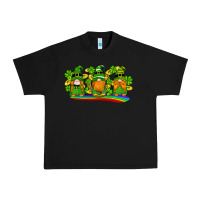 Black st patricks day gnomes shamrock gold rainbow Urban Heavy Tee - Artiststas