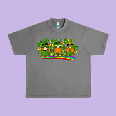 St Patricks Day Gnomes Shamrock Gold Rainbow Urban Heavy Tee Designed By Artiststas