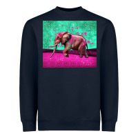 Navy colorful elephant Heavyweight Sweatshirt - LillyAllenDesigns