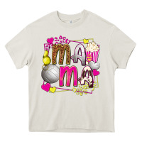 Cream mama volleyball with popcorn Heavy Core Tee - texasbilliewilder