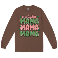 Chestnut one lucky mama Long Sleeve Tee - MaliasSmallBusiness