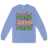 Colony Blue one lucky mama Long Sleeve Tee - MaliasSmallBusiness