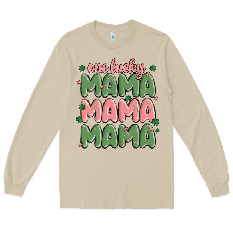 One Lucky Mama Long Sleeve Tee by MaliasSmallBusiness | Teevron