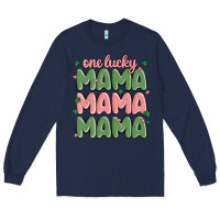 Navy one lucky mama Long Sleeve Tee - MaliasSmallBusiness