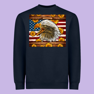 American Flag Eagle Heavyweight Sweatshirt Designed By Lillyallendesigns