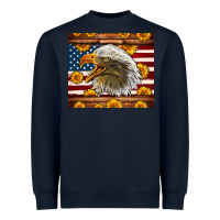 Navy American Flag Eagle Heavyweight Sweatshirt - LillyAllenDesigns