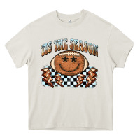 Cream tis the season football smiley face Heavy Core Tee - BarkalooDesign