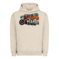 Pigment French Oak Badass mama motorcycle mother's day Urban Hoodie - HowdyJamesFarm