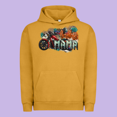 Badass Mama Motorcycle Mother's Day Urban Hoodie Designed By Howdyjamesfarm
