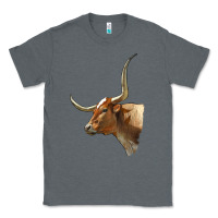 Charcoal Heather Texas Longhorn Cow Face Classic Tee - LillyAllenDesigns
