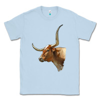 Dusty Blue Texas Longhorn Cow Face Classic Tee - LillyAllenDesigns