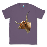 Lavender Texas Longhorn Cow Face Classic Tee - LillyAllenDesigns