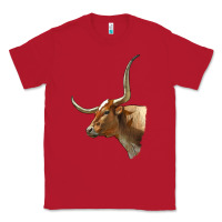 Red Texas Longhorn Cow Face Classic Tee - LillyAllenDesigns