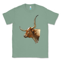 Sage Texas Longhorn Cow Face Classic Tee - LillyAllenDesigns
