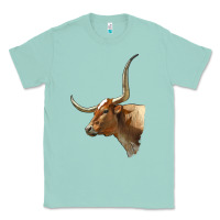 Seafoam Texas Longhorn Cow Face Classic Tee - LillyAllenDesigns