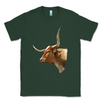 Sports Green Texas Longhorn Cow Face Classic Tee - LillyAllenDesigns
