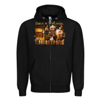Black have a melanin christmas coffee cups Zipper Hoodie - MaliasSmallBusiness