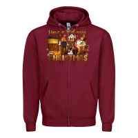 Burgundy have a melanin christmas coffee cups Zipper Hoodie - MaliasSmallBusiness