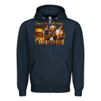 Navy have a melanin christmas coffee cups Zipper Hoodie - MaliasSmallBusiness