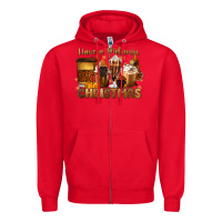 Red have a melanin christmas coffee cups Zipper Hoodie - MaliasSmallBusiness