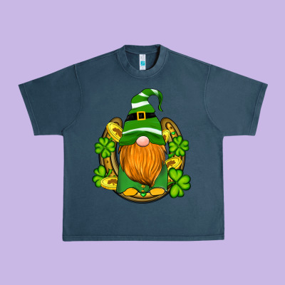 St Patricks Day Gnomes Horseshoe Shamrock Gold Urban Heavy Tee Designed By Artiststas