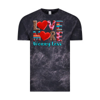 Cloud Black love more worry less Vintage Tee - AdoDesignShop