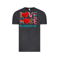 Vintage Black love more worry less Vintage Tee - AdoDesignShop