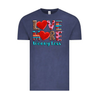 Vintage Denim love more worry less Vintage Tee - AdoDesignShop