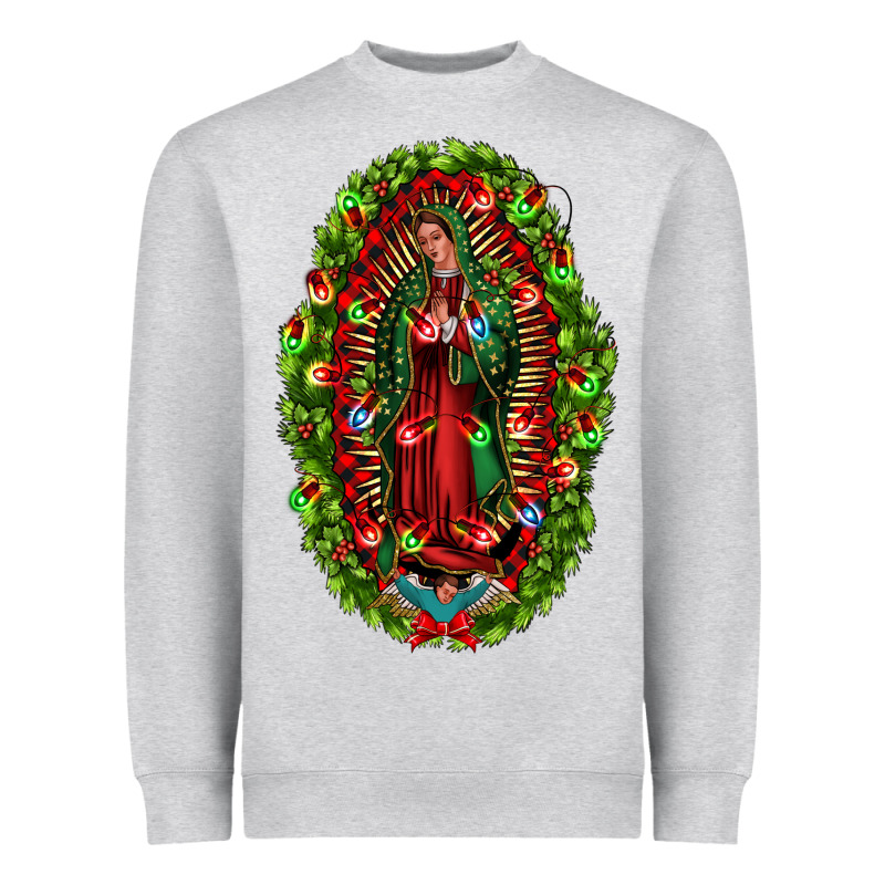 Our Lady Of Guadalupe Christmas Heavyweight Sweatshirt by Jasminsmagicworld | Teevron