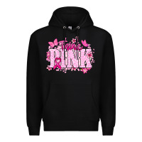 Black Think pink Premium Hoodie - NancyCooperArtShop
