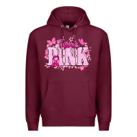 Burgundy Think pink Premium Hoodie - NancyCooperArtShop