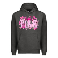 Charcoal Heather Think pink Premium Hoodie - NancyCooperArtShop