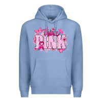 Colony Blue Think pink Premium Hoodie - NancyCooperArtShop