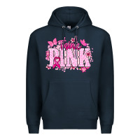 Navy Think pink Premium Hoodie - NancyCooperArtShop