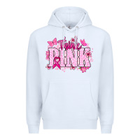 White Think pink Premium Hoodie - NancyCooperArtShop