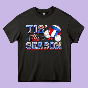Tis' The Season Volleyball Heavy Core Tee Designed By Zillion Design Studio