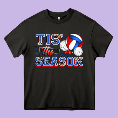 Tis' The Season Volleyball Heavy Core Tee Designed By Zillion Design Studio