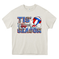Cream tis' the season volleyball Heavy Core Tee - Zillion Design Studio
