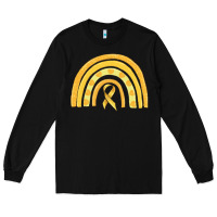 Black childhood cancer awareness rainbow Long Sleeve Tee - MaliasSmallBusiness