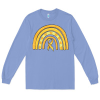 Colony Blue childhood cancer awareness rainbow Long Sleeve Tee - MaliasSmallBusiness
