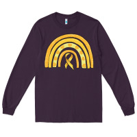 Plum childhood cancer awareness rainbow Long Sleeve Tee - MaliasSmallBusiness