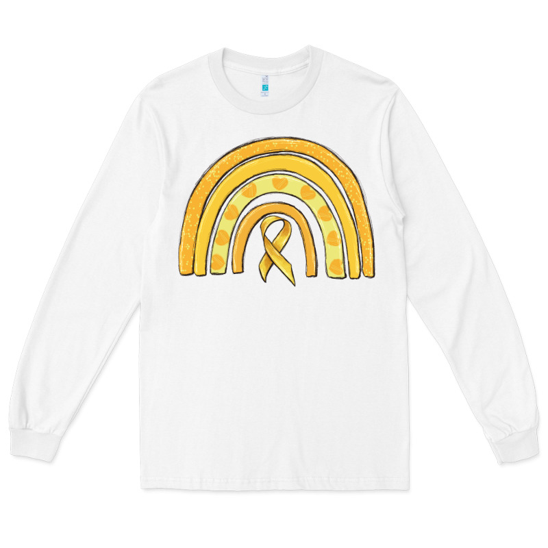 Childhood Cancer Awareness Rainbow Long Sleeve Tee by MaliasSmallBusiness | Teevron