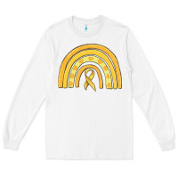 White childhood cancer awareness rainbow Long Sleeve Tee - MaliasSmallBusiness