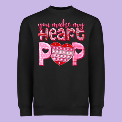 You Make My Heart Pop Heavyweight Sweatshirt Designed By Nancycooperartshop