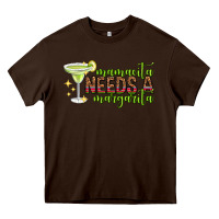 Chocolate Brown mamacita needs a margarita mothers day Heavy Core Tee - texasbilliewilder